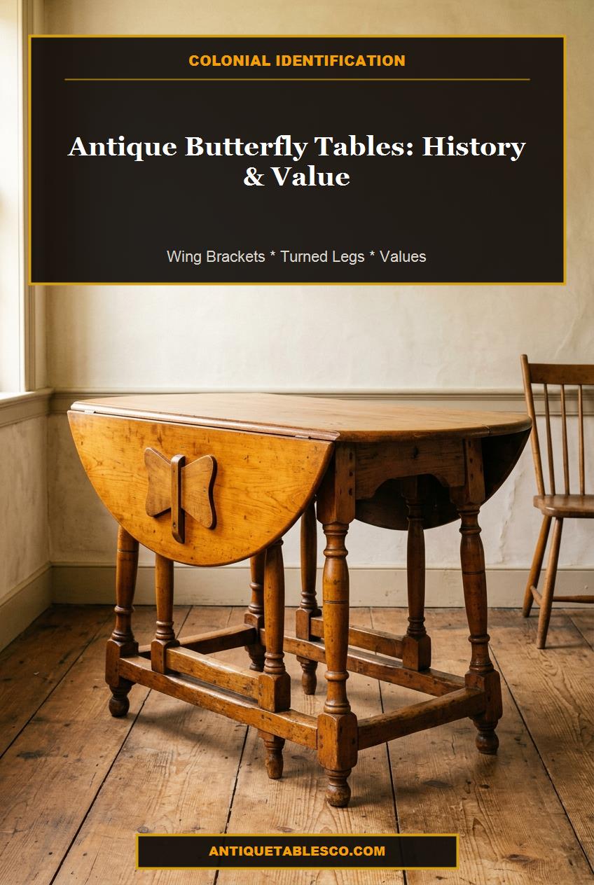 Pinterest guide pin for antique butterfly table identification and value