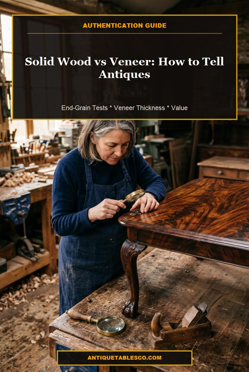 Pinterest vertical guide pin for Solid Wood vs Veneer: How to Tell on Antique Furniture