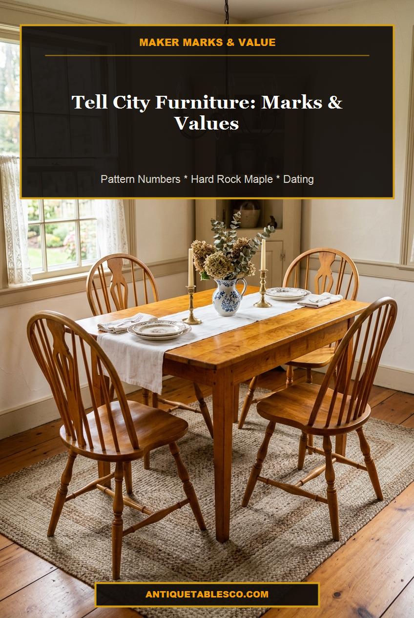 Pinterest vertical guide pin for Tell City Chair Company Table Marks, Pattern Numbers, Dating, and Value